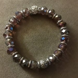 Beautiful fired glass stretch bracelet